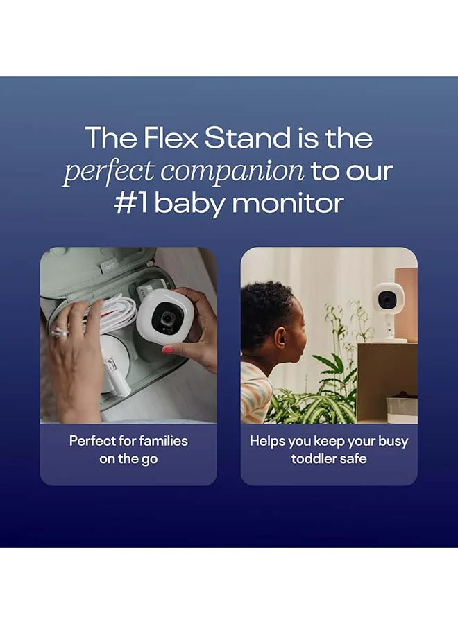 Nanit Nanit Pro 1080p HD Smart Baby Monitor & Flex Duo Stand, Featuring Split Screen and Alert Zone Function, Includes Small Breathing Band, White